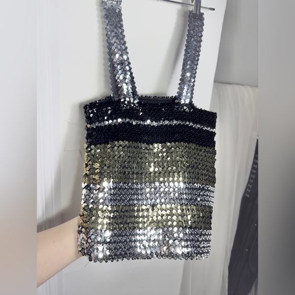 Sequin top gold, silver & black [ M / L ] - Picture 2 of 3